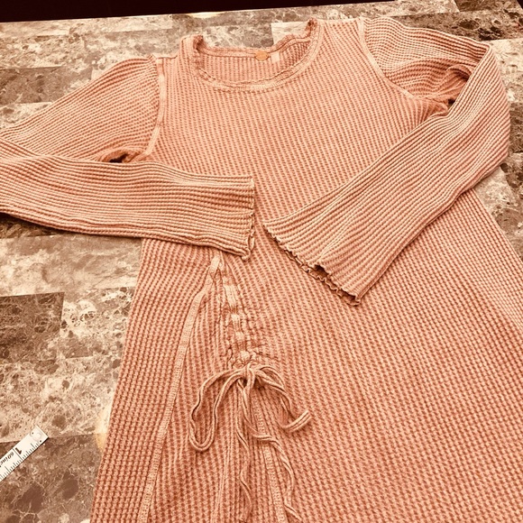 Free People FP One Dusty Rose Natasha Thermal Lounging Dress Relaxed Fit WM Med - Picture 15 of 15